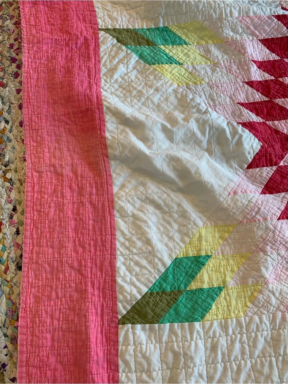 My Granny’s Lone Star Handmade Quilt from 70’s Not perfect but so pretty